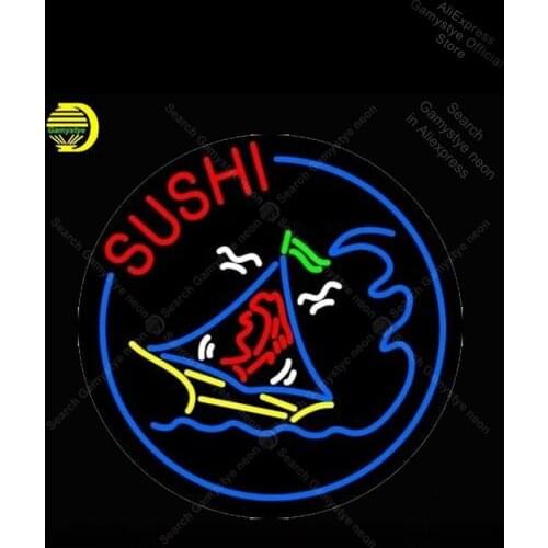 Sushi Neon Bulbs sign Neon sign Restaurant room Handcraft hotel Lamp bud light neon sign Crown Roya Sign Glass Display Boards
