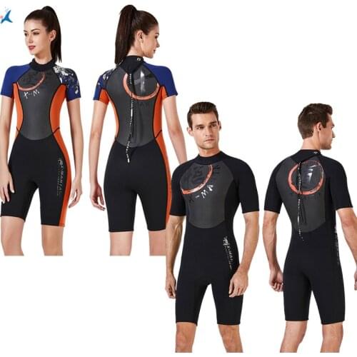 3MM Neoprene Wetsuit Short Sleeve Warm Spearfishing Diving Suit Triathlon Surfing Wet Suit One Piece Shorty Jumpsuit Men Women