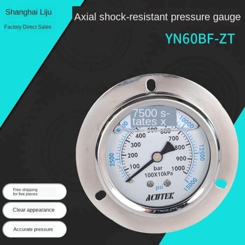 Stainless steel high pressure and shockproof pressure gauge ACUTEK original export YN60BF-ZT 1000BAR NPT1/4