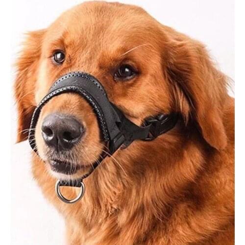 Nylon Dog Muzzle Breathable Adjustable Loop Mouth Prevent From Biting Barking And Chewing Mouth Guard For Small Medium Large Dog