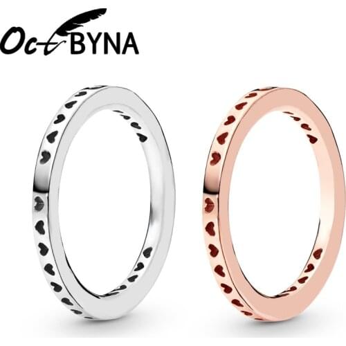 Octbyna Classic Brand Ring Heart-shaped Engagement Wedding Jewelry For Women Party Cocktail Ring Valentines Day Gifts