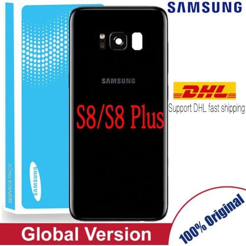 Original Back Glass for SAMSUNG Galaxy S8 S8 Plus S8+ Battery Cover with Glue + Camera Lens Global version