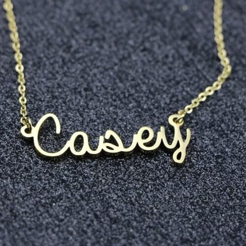 Stainless Steel Name Necklace Personalized Name Choker Necklaces Gold Color Chains Collier Prenom
