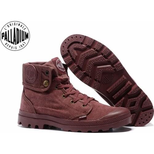 PALLADIUM Pallabrouse Purple Sneakers Turn help Men Military Ankle Boots Canvas Casual Shoes Men Casual Shoes Eur Size 39-45