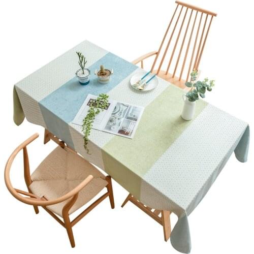 Rectangular Tablecloth Wholesale Fabric Cotton Linen Modern New Living Room Tea Table Covering Cloth Can Be Customized