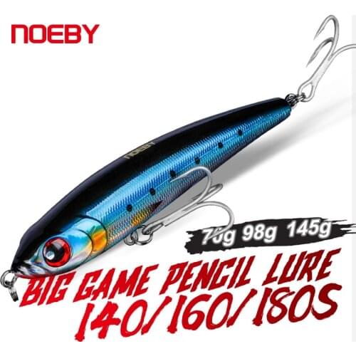 Noeby Sinking Pencil Fishing Lures 14cm70g 16cm98g 18cm145g Wobbler Stickbait Artificial Hard Bait for Sea Tuna Fishing Lure