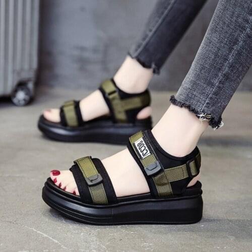 Summer shoes woman Flat Platform Sandals Women Soft Leather Casual Open Toe Gladiator wedges Women Shoes
