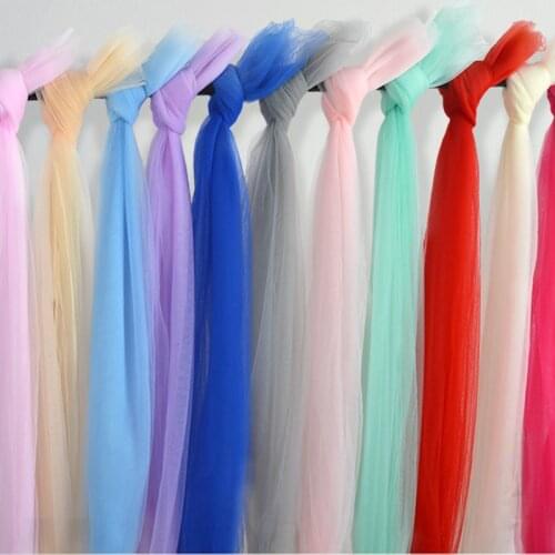 Mesh Elastic Green Lace Fabric By The Meter Per for Wedding Dress Skirt Sewing Encrypted Swiss Tulle Soft Textile White Blue