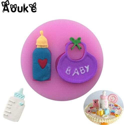 Milk Bottle Saliva Cloth Shape Silicone Molds Fondant Cake Mold Chocolate Biscuits Mould Wedding Decorating DIY Cooking Tools