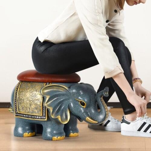 American style door-to-door shoe stool Household door elephant animal living room tea table stool shoes creative stool
