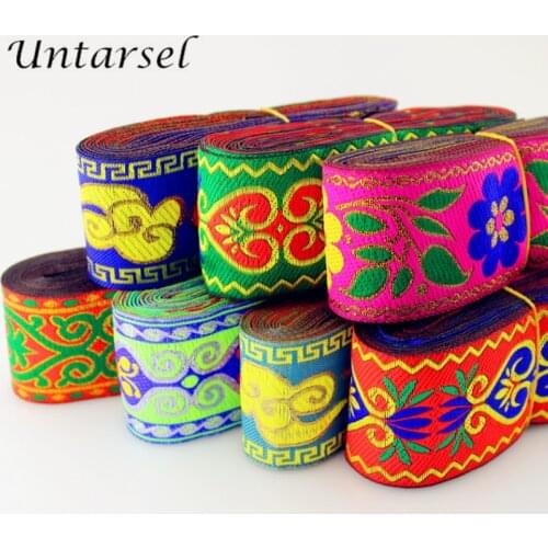 Fashion Woven Webbing 50MM Width 7yards/lot Ethnic Classic Trim DIY Handmade Ornament Cheongsam Dress Decoration Ribbon