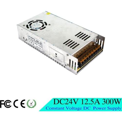 Universal DC Power Supply 24V 12.5A 300w Led Driver Transformer AC110V 220V AC to 24v smps for Led strip lamp light CNC CCTV