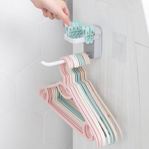 Hanger Storage Rack Foldable Storage Rack Household Wall-mounted Double-row Drying Rack Finishing Rack U-shaped Hanger Organizer