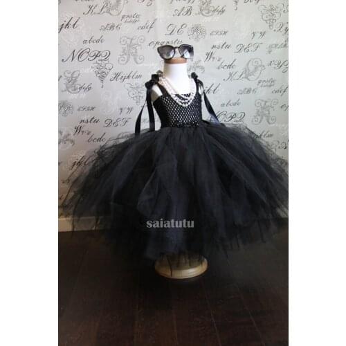 Back fluffy Beauty Contest Summer Party Kids Clothes Children Princess Clothing Vestido tutu Costume Tutu Girls Party dress