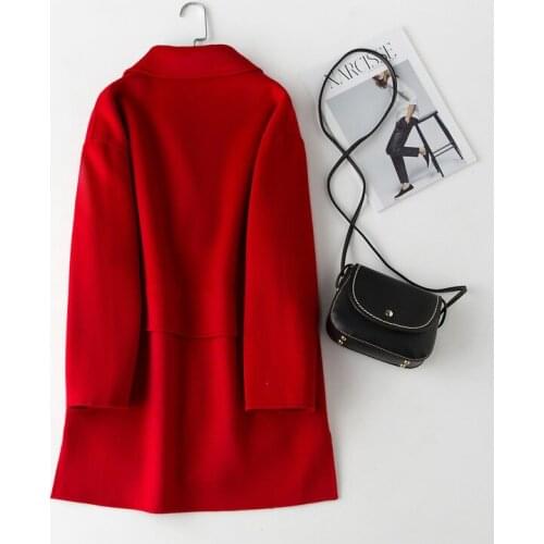 New Fashion Elegant Wool Coat Women Double Breasted Trench Coat For Women Outwear hot sale manteau femme LX2154