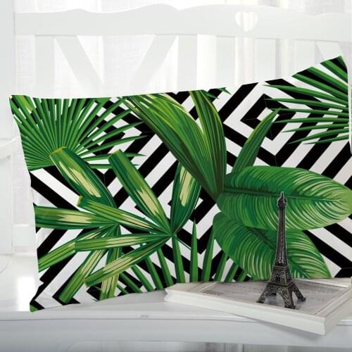 1pc Pillow cover Pillow case Luxury Bedding Pillowcase Pillowcovers decorative Customizable size 3D Print Nordic leaf green