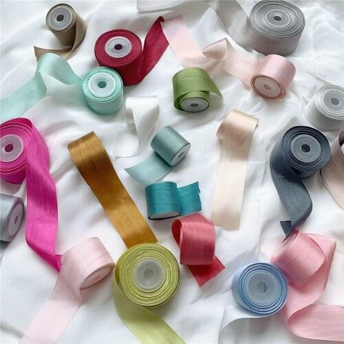 32mm 1meter/roll 100% pure silk embroidery ribbon wedding ribbon thin taffeta high quality silk ribbon Handcraft