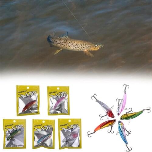 Hot Sale Fishing Accessories 1pcs Lead Head Lure Sinking Metal VIB Lure Hard Bait 2 Treble Hook 6cm 20g Pesca Accesorios 6
