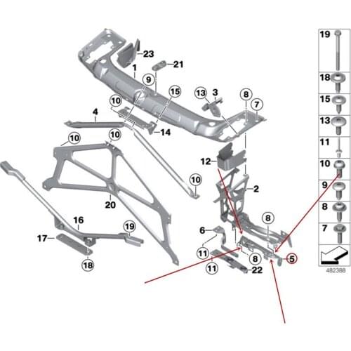 Car water tank bracket Suitable for 3 Series 316I 318I 320I 328I 330Ib mw2011-2013 Headlight bracket connector Cooler fixture