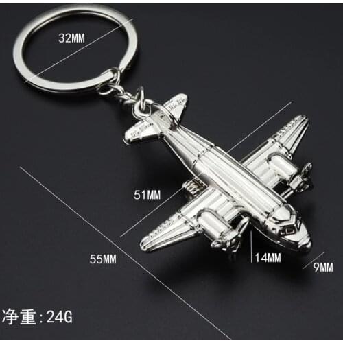 Creative Aviation Aircraft Keychain Car Metal Key Ring Male And Female Key Chain Business Small Gifts