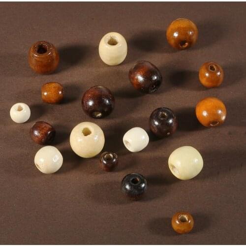 Natural Wood Beads Big Hole Three Colors Handmade DIY Jewelry Making Loose Wooden Spacer Beads 50pcs/lot