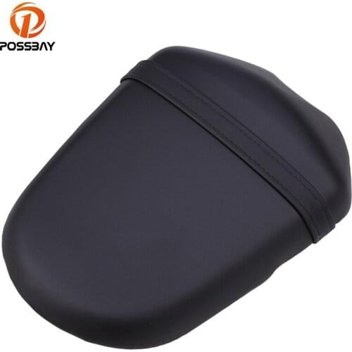 POSSBAY Black Motorcycle Rear Leather Seat Cover For Suzuki K9 Motorcycles Rear Passenger Seat Cover Pad Moto Seat Accessories