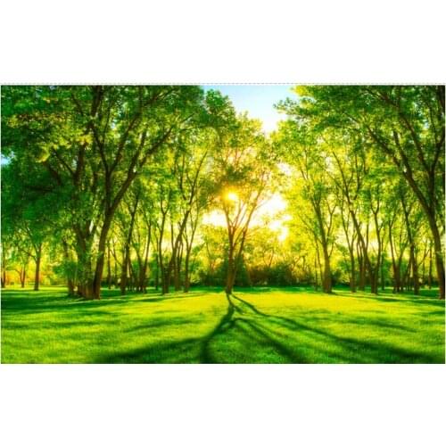 Custom Wood wallpaper large mural green woods for the living room TV wall vinyl wallpaper Papel de parede