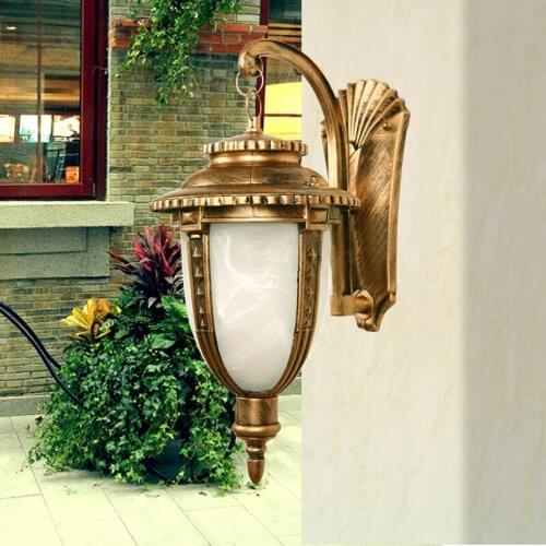 European outdoor wall lamp led courtyard wall balcony fishing light outdoor E27 antiquated waterproof villa door lamp LU807177