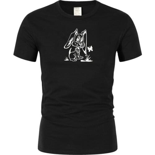 Short Sleeve T-Shirt Funny cute cartoon dog mens T-shirt cotton