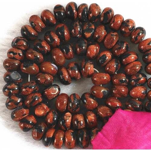 Best-selling Fashion Natural Gold-color Blue Sand Stone Abacus Beads Diy Jewelry 5X8mm Loose Beads 15 Inches B166