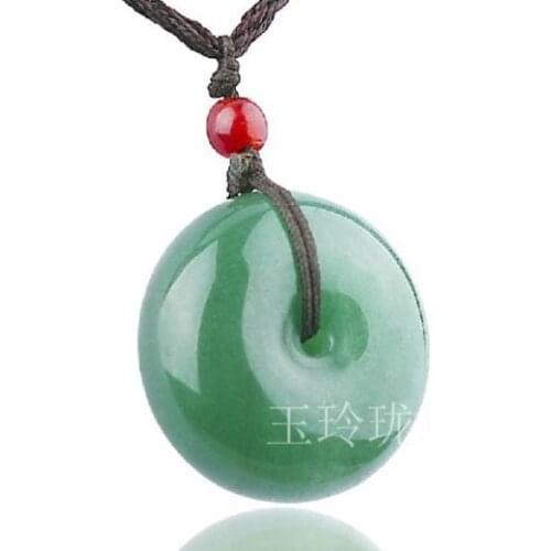 Exquisite Round Chinese Natural handmade green Dongling jade fashion Pendant