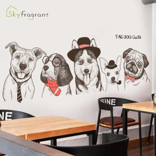 Creative dogs wall sticker home self-adhesive stickers pet shop decorative living room background wall decor room decoration