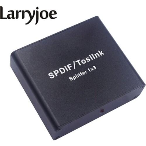 Larryjoe SPDIF Toslink Optical with 2m Optical cable 1X3 Digital Audio Aluminum Splitter 1 In 3 Out 2.0 for PS3 DAC Converter