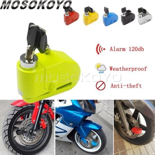 Motorcycle Sturdy Wheel Disc Brake Alarm Locks Security Anti Thief 120db Alarm Lock For SUZUKI KAWASAKI BMW YAMAHA Scooters
