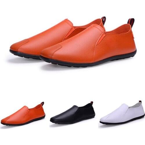 2021 Spring Autumn New Leather Casual Shoes for Man Breathable Slip-on Light Casual Loafers with Platform Suitable for Outside