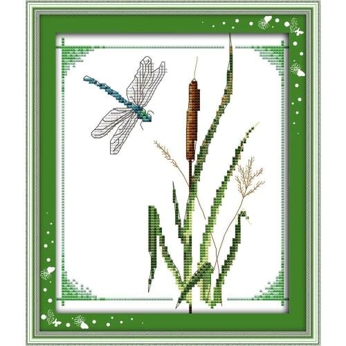 Dragonfly cross stitch kit animal small picture 18ct 14ct 11ct printed canvas DMC color cotton thread embroidery DIY handmade