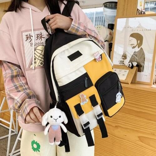 Nylon School Bag Kawaii Female For Teenager Mochila BookBag Women Fashion Waterproof Backpack College Students Cute