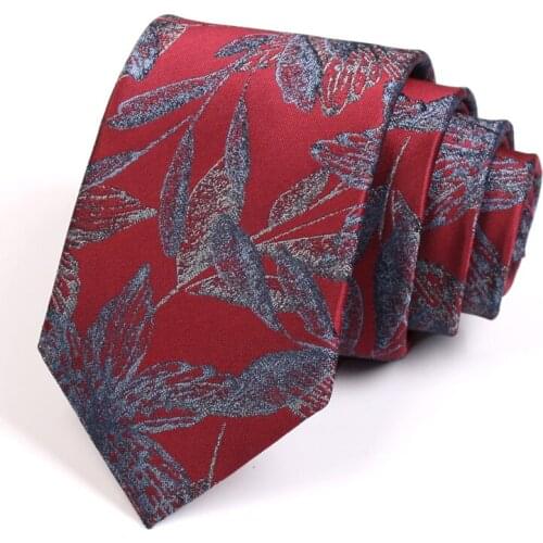New Arrivals 7CM Drak Red Ties For Men Business Work Necktie Mens Fashion Formal Dress Shirt Tie High Quality Wedding Party Tie