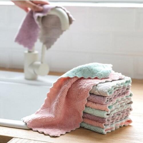 Wholesale Microfiber Cleaning Cloths Super Absorbent Household Dish Towels Kitchen Oil and Dust Cleaning Tools LX1409