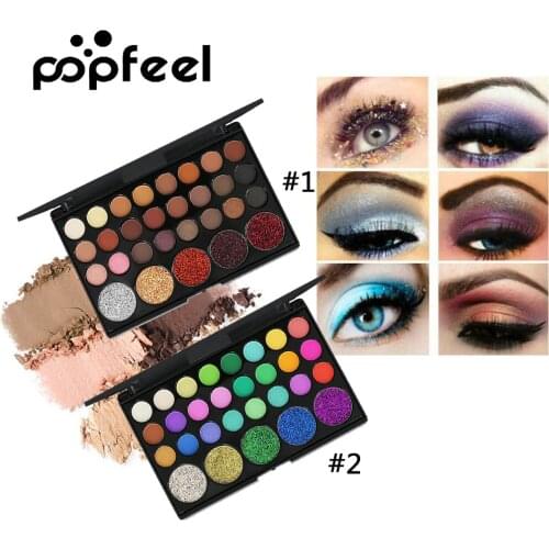 POPFEEL 29 Color Glitter Diamond Luminous Eyeshadow Palette Waterproof Pigment Shimmer Matte Eye Shadow Palette Make up Palette