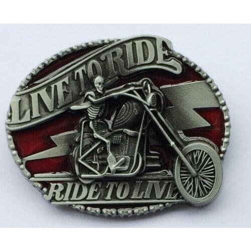 Live to Ride and Motor Car Belt Buckle JF-BY20177 suitable for 4cm wideth belt with continous stock