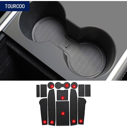 For Tesla Model Y Interior Dustproof Mat Door Slot Mat Car Modification Accessories