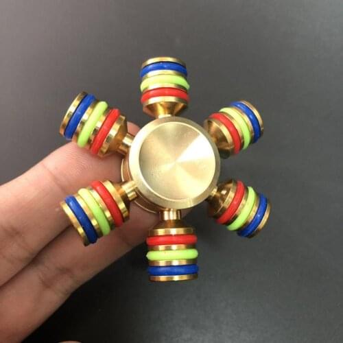 Rainbow Fingertip Gyro Fidget Copper Spinner Metal Edc Bearing Golden Hand Spinner Toy for Kids Adults Stress Relieve Boys Gifts