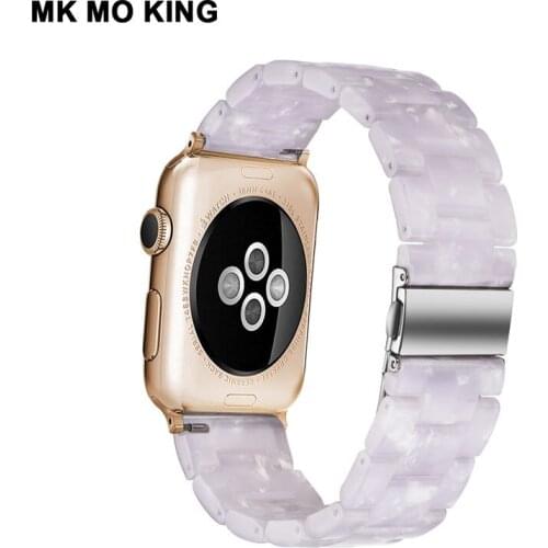 Resin Strap for Apple Watch Band 38mm 40mm 42mm 44mm Iwatch Bracelet Wrist Belt Watch Accessories Watchband Watch Strap