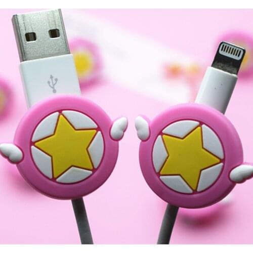 Superstar Mini Cute Silicone USB Cable Protector Data Line Cord Protection Case Cable Winder Cover For iPhone /Samsung/Huawei