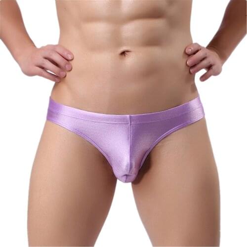 WOXUAN Brand Sexy Men Nylon Seamless Bulge Pouch Briefs Underwear Gay Male Silk Slips Bikinis Briefs Panties
