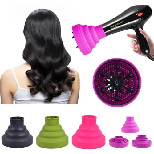 Silicone Universal Diffuser Blower Hairdressing Salon Curly Folding Diffuser Cover 4 Colors