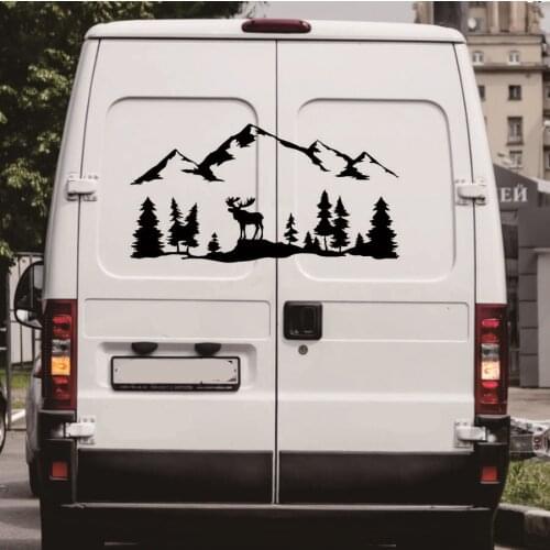 For SUV RV Camper Back Vinyl Art 3D Car Sticker Car Decor Outdoors Hiking Decals Decoration