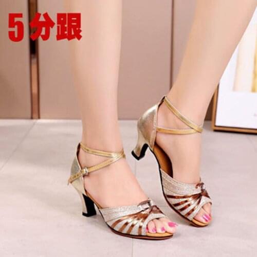 Womens Summer New Sandals Childrens Latin Dance Shoes Womens Mid-heel Square Dance Shoes Soft Bottom Low-heel Dancing Shoes