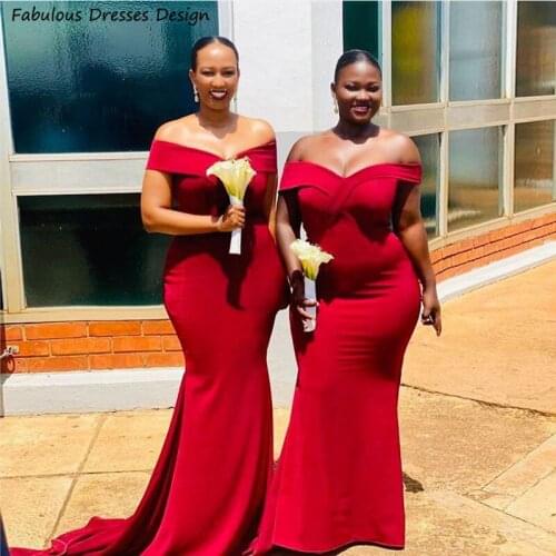 Formal Off Shoulder Mermaid Bridesmaid Dresses Long 2021 Backless Sweep Train Women Wedding Party Dress Maid Of Honor